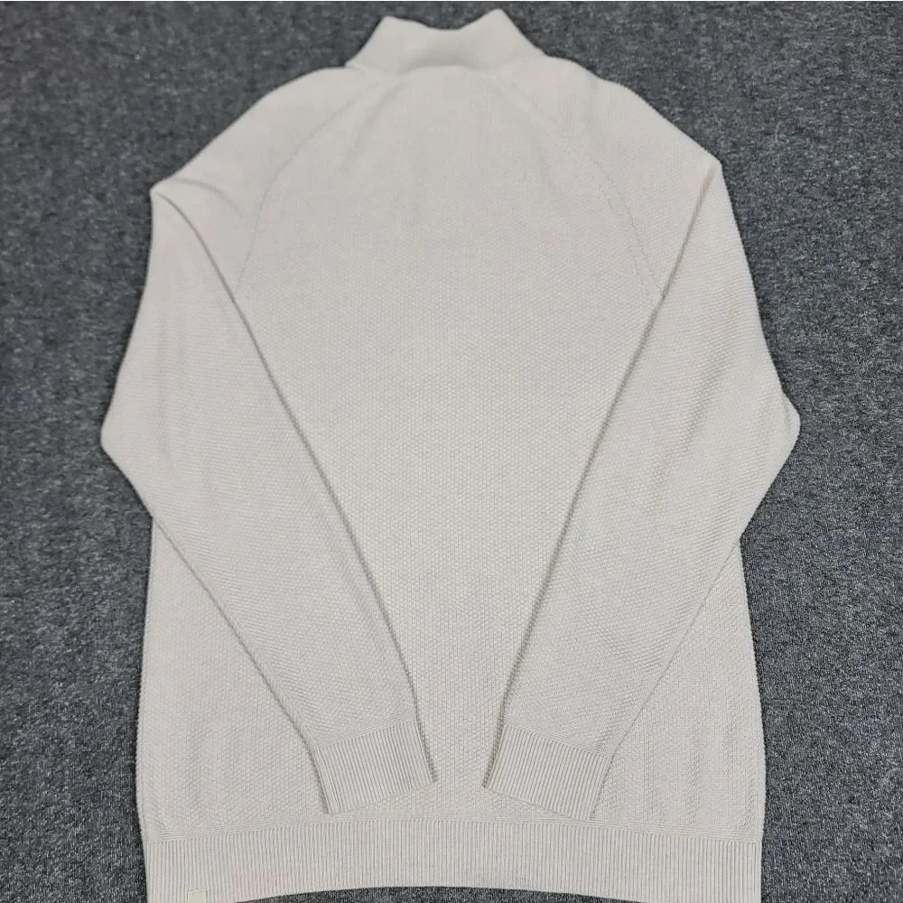 Lululemon Engineered Warmth 1/2 Zip Men’s Large Beige Knit Golf Sweater Pullover